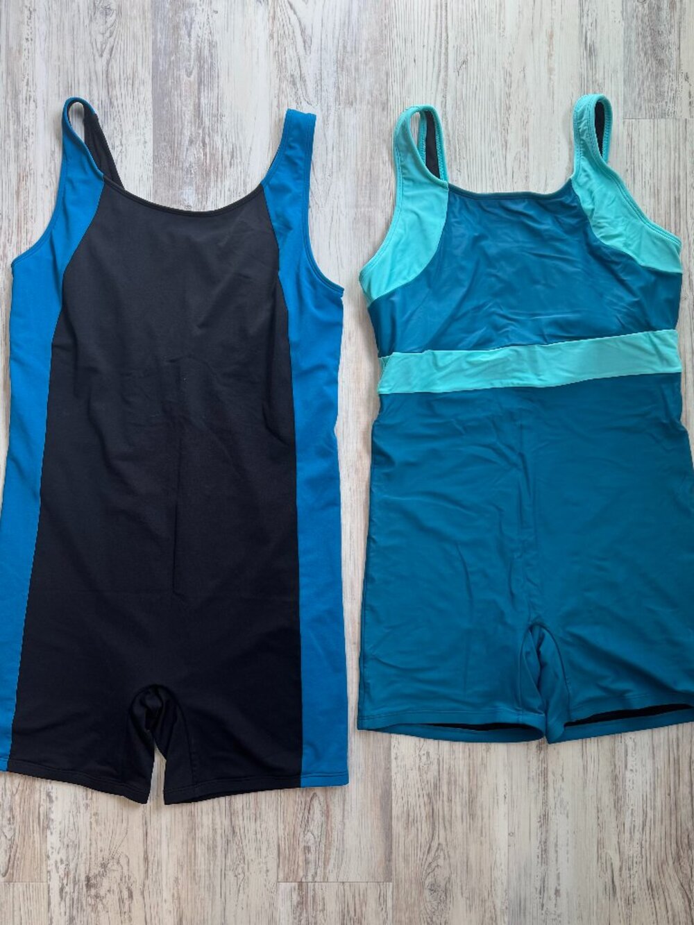 Lot of 2 Sporti plus size swim unitards, 18W